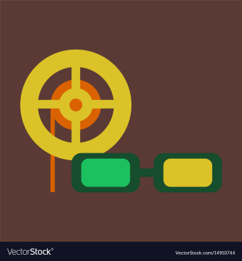 Flat icon 3d cinema vector image