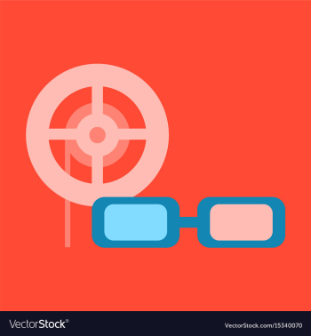 Flat icon 3d cinema vector image
