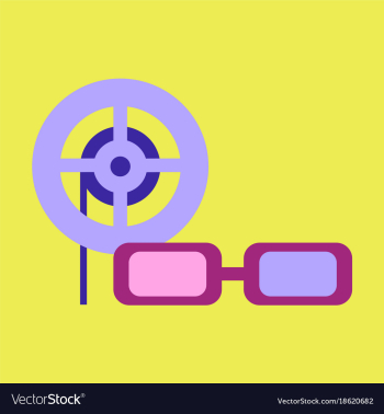 Flat icon 3d cinema vector image