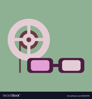 Flat icon 3d cinema vector image