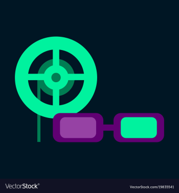 Flat icon 3d cinema vector image