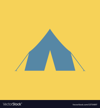Flat icon camp tourist tent vector image Flat icon camp tourist tent vector image