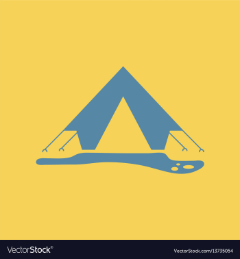 Flat icon camp tourist tent vector image Flat icon camp tourist tent vector image