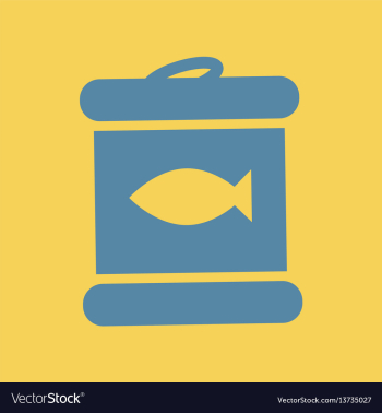 Flat icon canned tuna fish vector image Flat icon canned tuna fish vector image