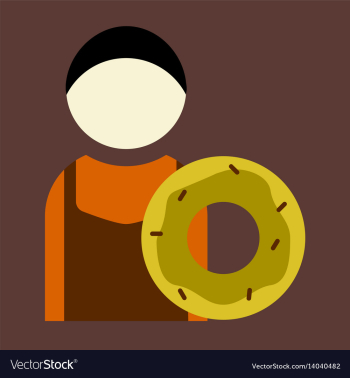 Flat icon cook donut vector image Flat icon cook donut vector image
