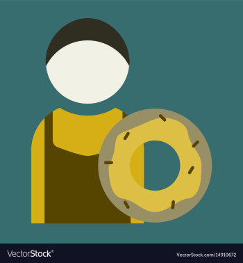 Flat icon cook donut vector image Flat icon cook donut vector image