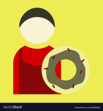 Flat icon cook donut vector image Flat icon cook donut vector image
