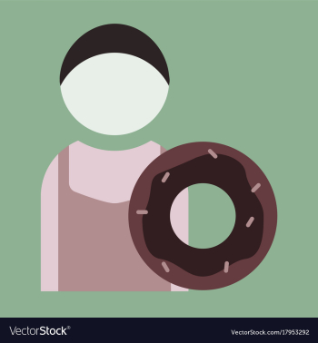 Flat icon cook donut vector image Flat icon cook donut vector image