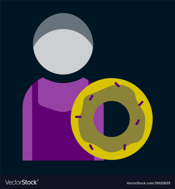 Flat icon cook donut vector image Flat icon cook donut vector image