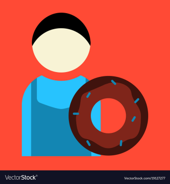 Flat icon cook donut vector image Flat icon cook donut vector image