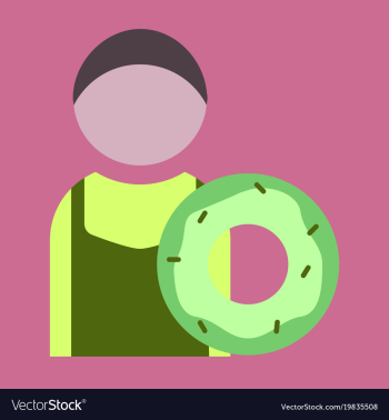 Flat icon cook donut vector image Flat icon cook donut vector image