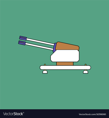 Flat icon design collection anti aircraft gun vector image Flat icon design collection anti aircraft gun vector image