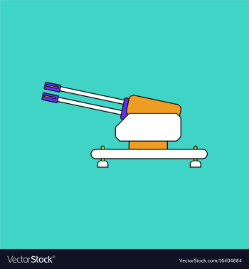 Flat icon design collection anti aircraft gun vector image Flat icon design collection anti aircraft gun vector image