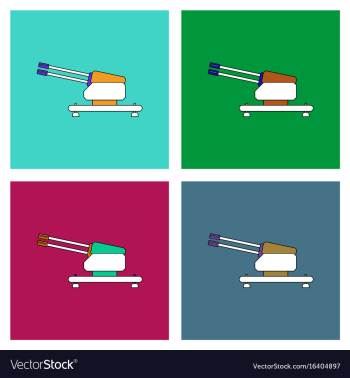 Flat icon design collection anti aircraft gun vector image Flat icon design collection anti aircraft gun vector image