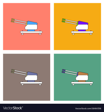 Flat icon design collection anti aircraft gun vector image Flat icon design collection anti aircraft gun vector image