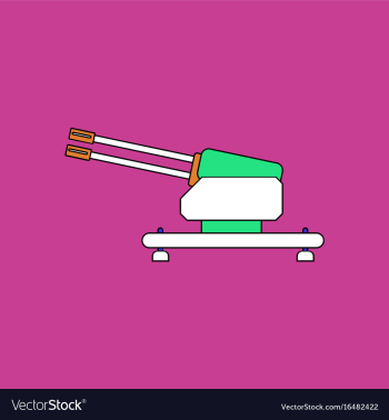 Flat icon design collection anti aircraft gun vector image Flat icon design collection anti aircraft gun vector image