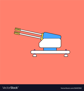 Flat icon design collection anti aircraft gun vector image Flat icon design collection anti aircraft gun vector image