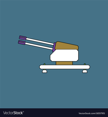 Flat icon design collection anti aircraft gun vector image Flat icon design collection anti aircraft gun vector image