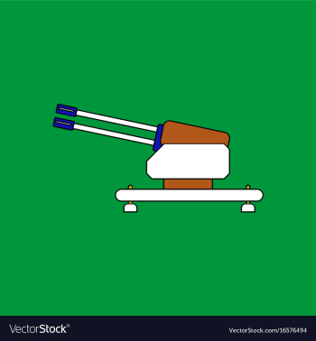 Flat icon design collection anti aircraft gun vector image Flat icon design collection anti aircraft gun vector image