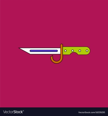 Flat icon design collection army bayonet knife vector image Flat icon design collection army bayonet knife vector image