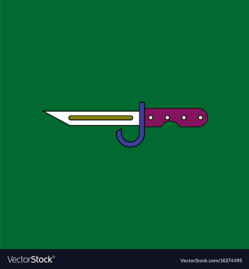 Flat icon design collection army bayonet knife vector image Flat icon design collection army bayonet knife vector image