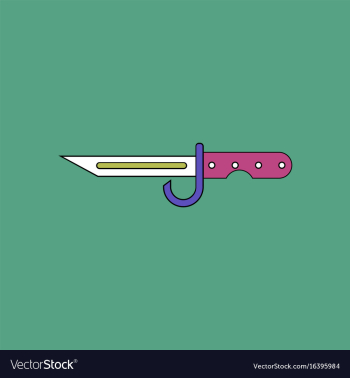 Flat icon design collection army bayonet knife vector image Flat icon design collection army bayonet knife vector image