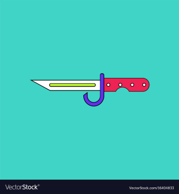 Flat icon design collection army bayonet knife vector image Flat icon design collection army bayonet knife vector image