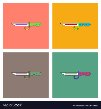 Flat icon design collection army bayonet knife vector image Flat icon design collection army bayonet knife vector image