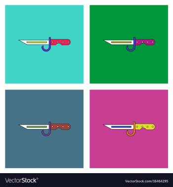 Flat icon design collection army bayonet knife vector image Flat icon design collection army bayonet knife vector image