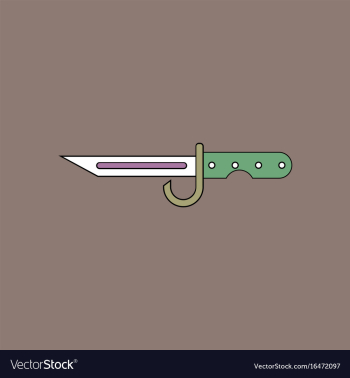Flat icon design collection army bayonet knife vector image Flat icon design collection army bayonet knife vector image