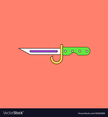 Flat icon design collection army bayonet knife vector image Flat icon design collection army bayonet knife vector image