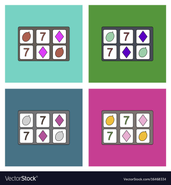 Flat icon design collection casino gambling vector image Flat icon design collection casino gambling vector image