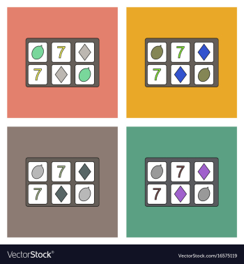 Flat icon design collection casino gambling vector image Flat icon design collection casino gambling vector image