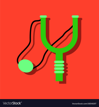 Flat icon design collection children slingshot in vector image