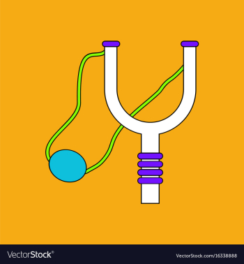 Flat icon design collection children slingshot vector image