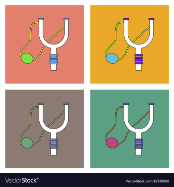 Flat icon design collection children slingshot vector image