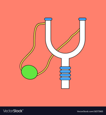 Flat icon design collection children slingshot vector image