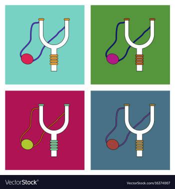 Flat icon design collection children slingshot vector image