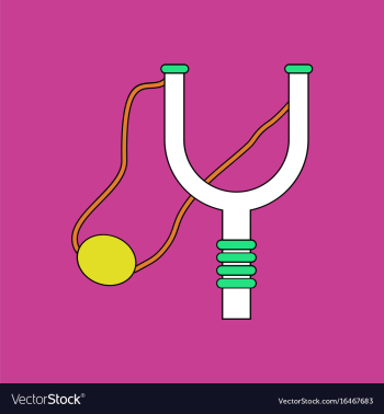 Flat icon design collection children slingshot vector image