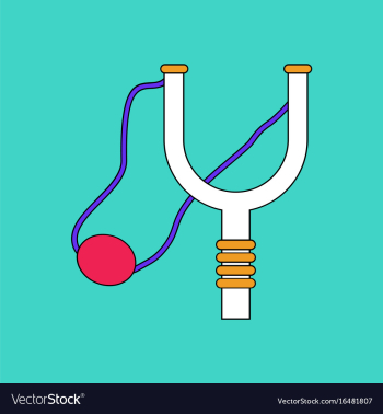 Flat icon design collection children slingshot vector image