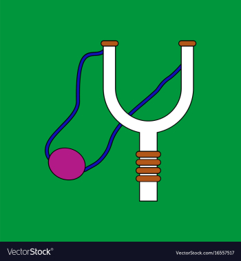 Flat icon design collection children slingshot vector image