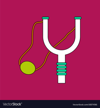 Flat icon design collection children slingshot vector image