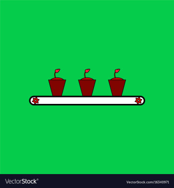 Flat icon design collection flowerpots on shelf vector image Flat icon design collection flowerpots on shelf vector image
