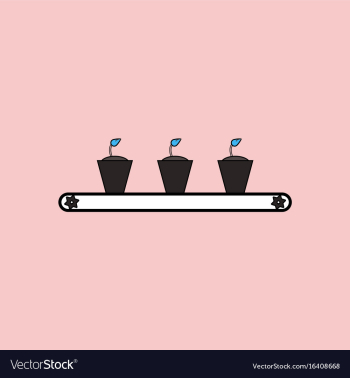 Flat icon design collection flowerpots on shelf vector image Flat icon design collection flowerpots on shelf vector image