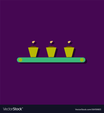 Flat icon design collection flowerpots on shelf vector image Flat icon design collection flowerpots on shelf vector image