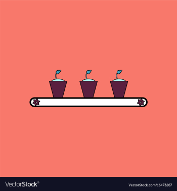 Flat icon design collection flowerpots on shelf vector image Flat icon design collection flowerpots on shelf vector image