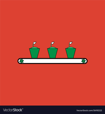 Flat icon design collection flowerpots on shelf vector image Flat icon design collection flowerpots on shelf vector image
