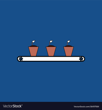 Flat icon design collection flowerpots on shelf vector image Flat icon design collection flowerpots on shelf vector image