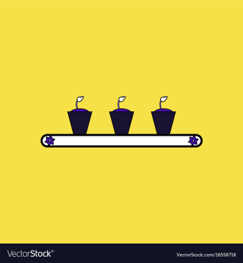 Flat icon design collection flowerpots on shelf vector image Flat icon design collection flowerpots on shelf vector image