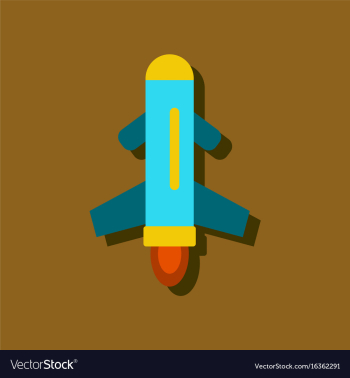 Flat icon design collection flying rocket in vector image Flat icon design collection flying rocket in vector image